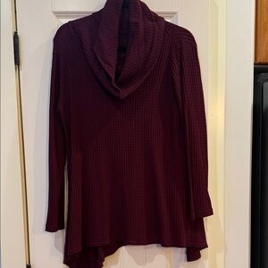Sympli Deep Red Cowl Neck Sweater